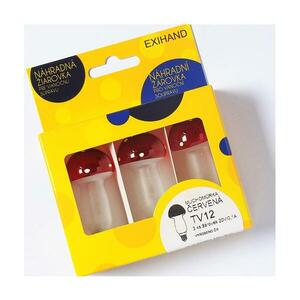 KÉSZLET 3 x tartalék izzó MUSHROOM E10/20V/0, 1A piros kép