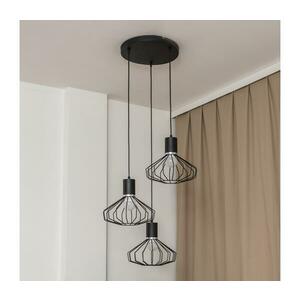 SOLANO kábeles csillár 3xE27/15W/230V fekete/fényes króm kép