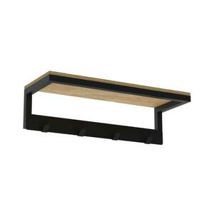 Fali törölközőtartó polccal 10x40 cm fekete kép