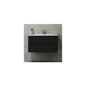 BATH DELUXE HENRY 91 cm fekete fürdőszobai szekrény mosdóval kép