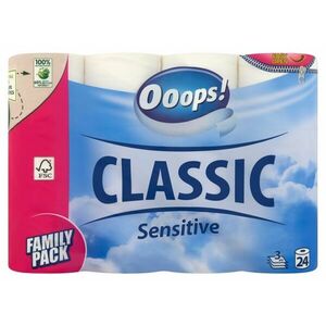 Ooops! Classic Sensitive 3 rétegű Toalettpapír 24 tekercs kép