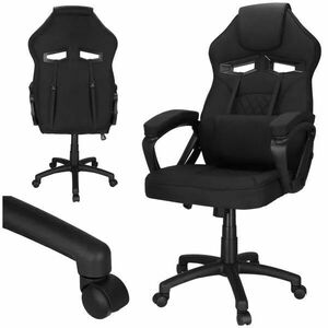 Ergonomikus irodai fotel fekete HDF szövettel, hintafunkció, 150 kg kép