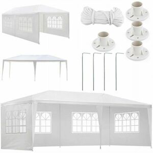 Plonos XL kerti Pavilon 4 oldallal 3x6m - fehér kép