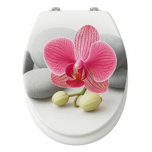 Pepita MDF WC ülőke lassan záródó fedéllel - Orchidea - fehér-rózsaszín kép