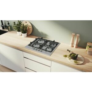 Bosch Serie 4, Gáz főzőlap, 60 cm, Nemesacél, PGH6B5K90 kép