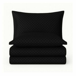 Fekete kétszemélyes-hosszabbított renforcé pamut ágyneműhuzat 240x220 cm Checkered – Mila Home Luxury kép