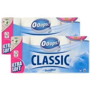 Ooops! Classic Sensitive 3 rétegű Toalettpapír 2x16 tekercs kép