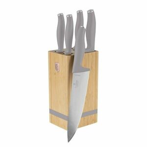 Berlinger Haus Taupe Késkészlet - 6 db Bambusz Tartóval kép