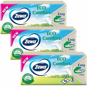 Zewa Eco Comfort 3 rétegű Papír zsebkendő - Illatmentes 270db kép