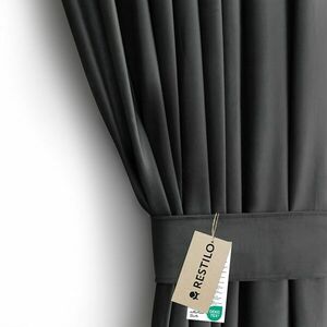 Sötétítő függöny VELVET grafitszürke szalag bársony 140x270 AmeliaHome kép