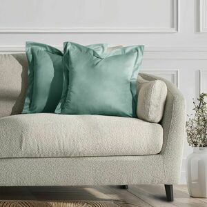 Díszpárnahuzat VELVET szín mentazöld stílus glamour bársony 45x45... kép