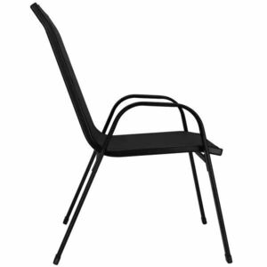 Kerti szék szett 2 db, fekete, acél vázas, textilén, 92×53×72 cm, 120 kg kép