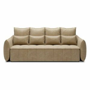 Világosbarna bársony kinyitható-tárolóhelyes kanapé 242 cm Weltton – ELTAP kép