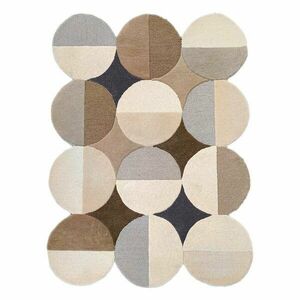 Szürkésbézs kézi szövésű gyapjú szőnyeg 120x170 cm Mia Ellipse – Flair Rugs kép