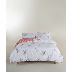 Fehér-rózsaszín kétszemélyes-hosszabbított renforcé pamut ágyneműhuzat 240x220 cm Breeze Floral – Mila Home Luxury kép