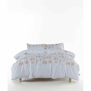 Fehér kétszemélyes-hosszabbított pamut-szatén ágyneműhuzat 240x220 cm Ivory Garden Floral – Mila Home Luxury kép