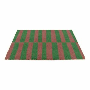 Kókuszrost lábtörlő 40x60 cm Pink & Green Half Stripes – Artsy Doormats kép