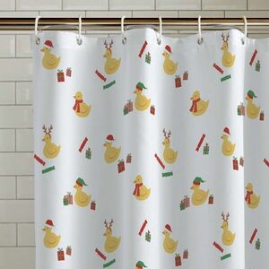 Zuhanyfüggöny 180x180 cm Christmas Quacker – Catherine Lansfield kép