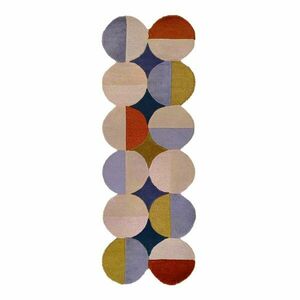 Kézi szövésű gyapjú futószőnyeg 80x230 cm Mia Ellipse – Flair Rugs kép