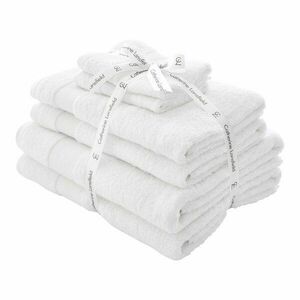 Fehér frottír pamut törölköző és fürdőlepedő készlet 6 db-os Anti-Bacterial – Catherine Lansfield kép