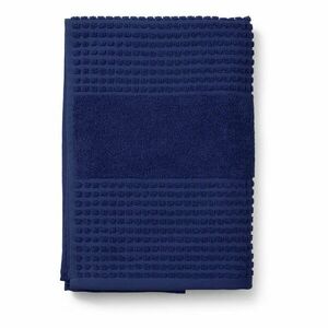 Sötétkék frottír bio pamut fürdőlepedő 70x140 cm Check – JUNA kép