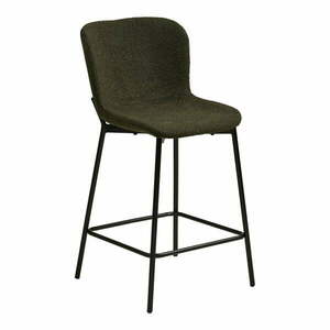 Sötétzöld kárpitozott bárszék (ülésmagasság 65 cm) Maceda – House Nordic kép