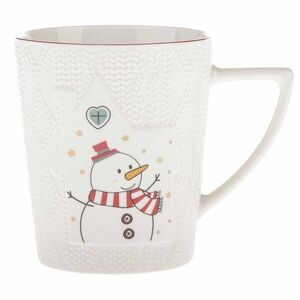 Fehér porcelán bögre karácsonyi mintával 380 ml Snowman – Dakls kép