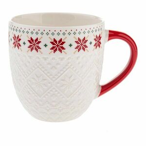 Fehér porcelán bögre karácsonyi mintával 630 ml Knitting – Dakls kép