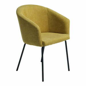 Mustársárga kárpitozott karfás étkezőfotel Easton – Unique Furniture kép