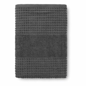 Sötétszürke frottír bio pamut fürdőlepedő 70x140 cm Check – JUNA kép