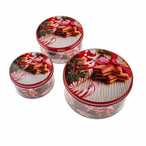 Fém aprósütemény tartó doboz szett 3 db-os Christmas – Dakls kép