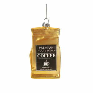 Üveg kézzel készített karácsonyfadísz 10 cm Coffee – Sass & Belle kép