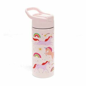 Világos rózsaszín rozsdamentes acél gyerek ivópalack 500 ml Unicorn – Rex London kép
