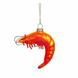 Üveg kézzel készített karácsonyfadísz 8 cm King Prawn – Sass & Belle kép