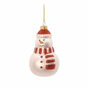 Üveg kézzel készített karácsonyfadísz ø 7 cm Snowman – Sass & Belle kép