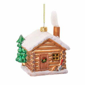 Üveg kézzel készített karácsonyfadísz 10 cm Christmas Cabin – Sass & Belle kép