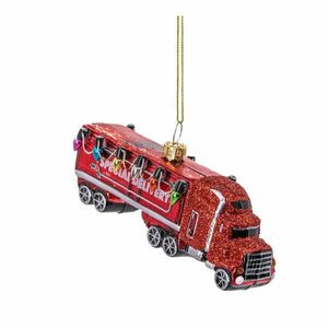 Üveg kézzel készített karácsonyfadísz 4, 5 cm Red Truck – Sass & Belle kép