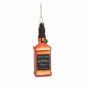 Üveg kézzel készített karácsonyfadísz 12 cm Whisky Bottle – Sass & Belle kép