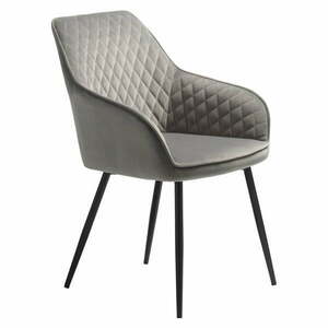 Világosszürke kárpitozott karfás étkezőfotel Milton – Unique Furniture kép