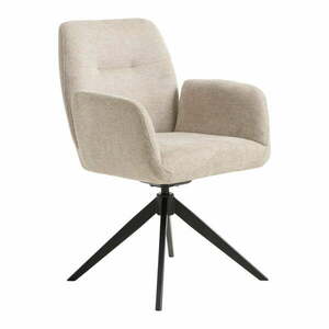 Krémszínű kárpitozott karfás étkezőfotel Roxana – Unique Furniture kép