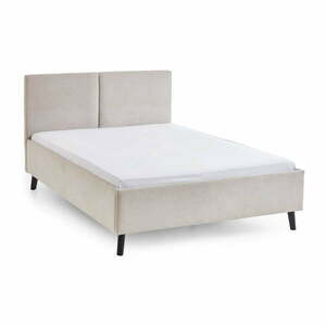 Bézs kárpitozott franciaágy ágyráccsal 140x200 cm Piano – Meise Möbel kép