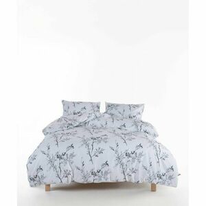 Fehér-szürke kétszemélyes-hosszabbított renforcé pamut ágyneműhuzat 240x220 cm White Floral – Mila Home Luxury kép