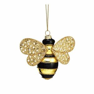 Üveg kézzel készített karácsonyfadísz 7 cm Bee – Sass & Belle kép