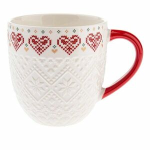 Fehér porcelán bögre karácsonyi mintával 630 ml Knitting – Dakls kép