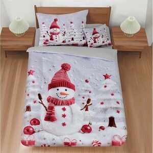 Egyszemélyes háromrészes ágyneműhuzat 140x200 cm Snowman – My House kép
