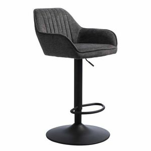 Sötétszürke kárpitozott állítható magasságú-karfás bárszék (ülésmagasság 65 cm) Nolan – Unique Furniture kép