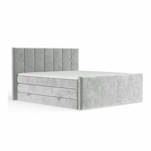 Világosszürke ágyneműtartós boxspring ágy 140x200 cm Ava – Maison de Rêve kép