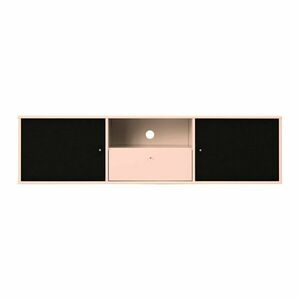 Fekete-világos rózsaszín TV-állvány 161x42x45 cm Mistral – Hammel Furniture kép