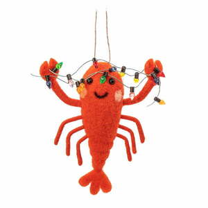 Textil kézzel készített karácsonyfadísz 11 cm Lobster – Sass & Belle kép