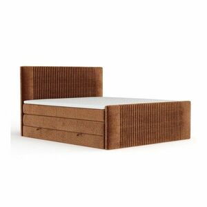 Narancssárga ágyneműtartós boxspring ágy 200x200 cm Bergamo – Maison de Rêve kép